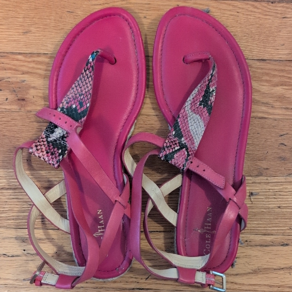 Cole Haan Women's Fuchsia and Snakeskin Sandals